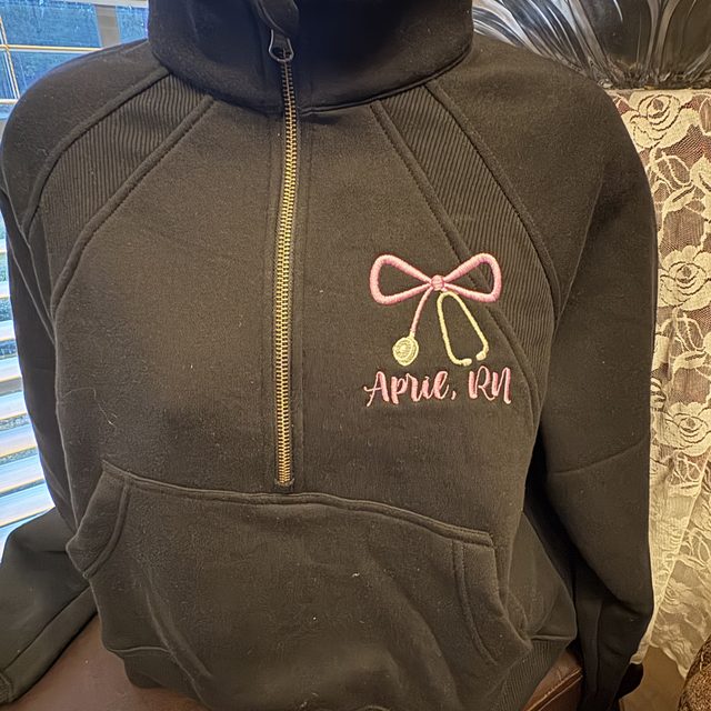 Custom embroidered nurse hoodie with name